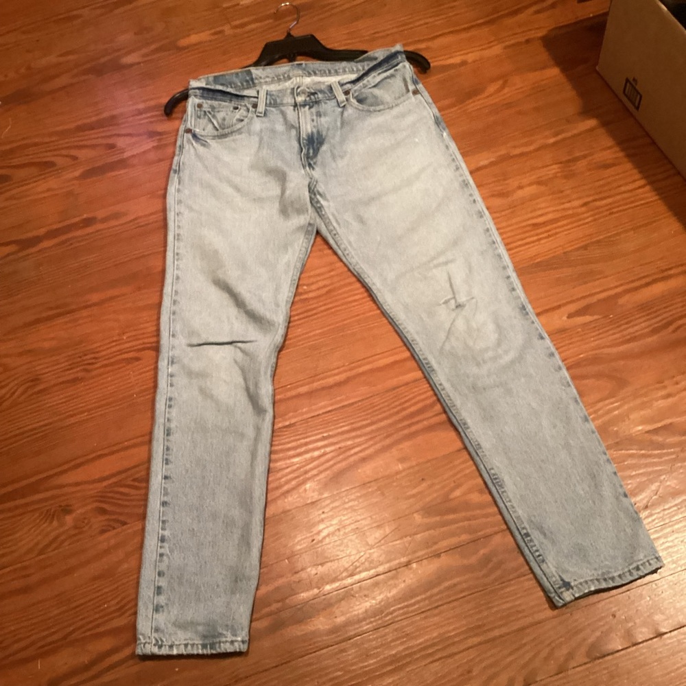 Levi's Mens 512 Jeans,  light wash, well worn distressed, 30 x 30